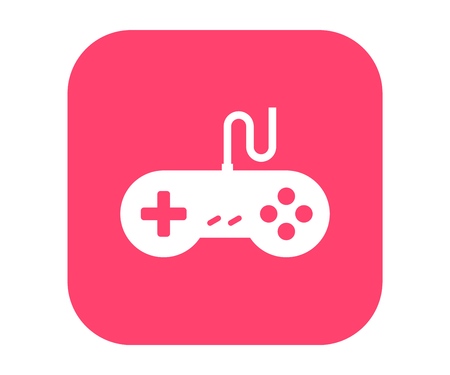 Gamepad, video game icon. Vector illustration in flat style.