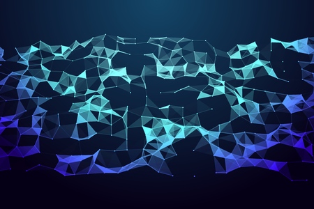 Network connection with points and lines. Abstract polygonal mesh. Vector Illustration.のイラスト素材