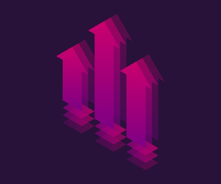 Growth isometric icon. Vector 3D illustrationのイラスト素材