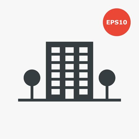 Building icon. Vector illustration in flat styleのイラスト素材