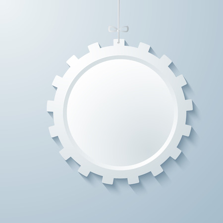 Technology abstract design element cog icon. Vector illustration. Can use for business brochure layout, web banner design, coverpage magazine, flyer template, advertising booklet backgroundのイラスト素材