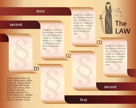 Modern design style infographic for Legal & law firm. Vector illustration. Can be used for business presentation or brochure template the justice office, notary company, business card lawyerのイラスト素材