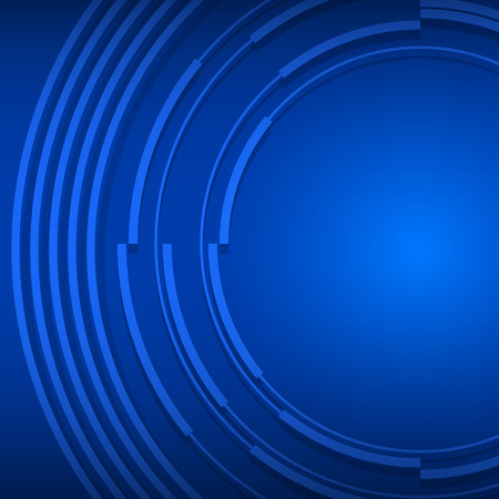Modern Design geometric style template on glowing background with space place for your text. Blue circle & wave lines. Vector illustration for new product theme bookletのイラスト素材