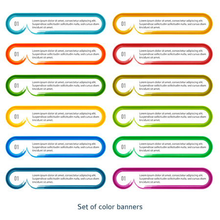 Modern style Design horizontal banners set border line brush paint. Vector Illustration. Can be used for chart process the financial company, infographic template, web presentationのイラスト素材