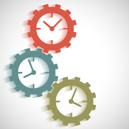 The clock idea poster or modern magazine cover. Unusual clock face (dial) gears. のイラスト素材