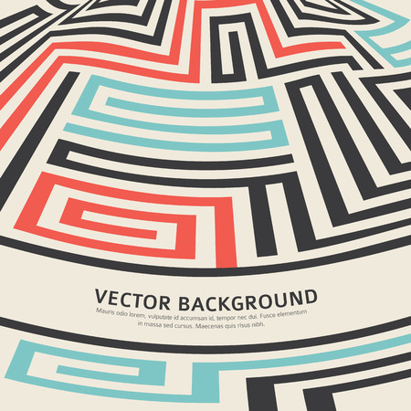 Abstract vector background design with maze texture and place for your text isolated. Good cover for a book on psychology, creative problem solving, logical thinking, the study of human relationsのイラスト素材