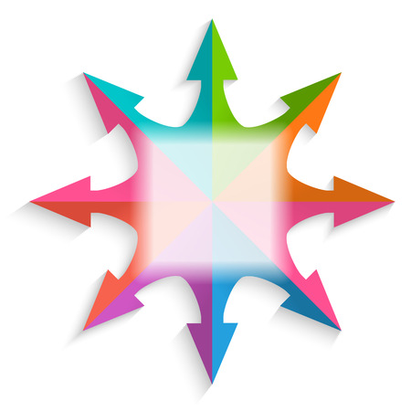 Design elements frame border for presentation children fun party. Vector illustration compas arrows for ad plan kids playing. Colors frame on white background. EPS 10のイラスト素材