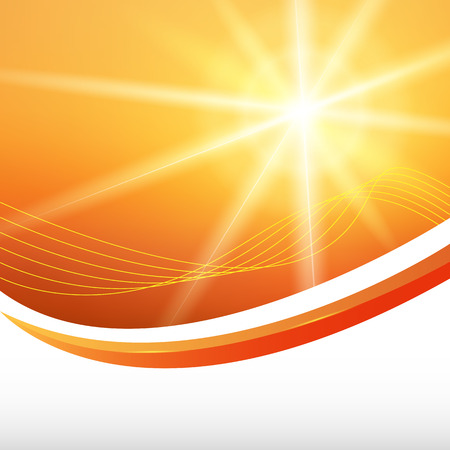 Summer yellow orange background with rays sun light burst. Hot with space for your message. のイラスト素材