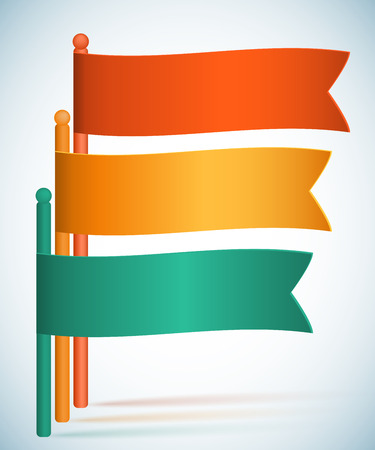 Colorful Number Options Banner on Flags. Vector illustration eps 10のイラスト素材