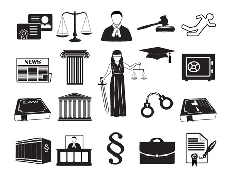 Legal & law set icons.  Can be used for infographic chart process the justice firm, Notary Company, business card lawyerのイラスト素材