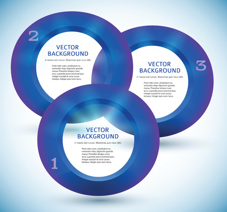 Modern Design infographic style template on blue gradient background with numbered 3d ring. のイラスト素材
