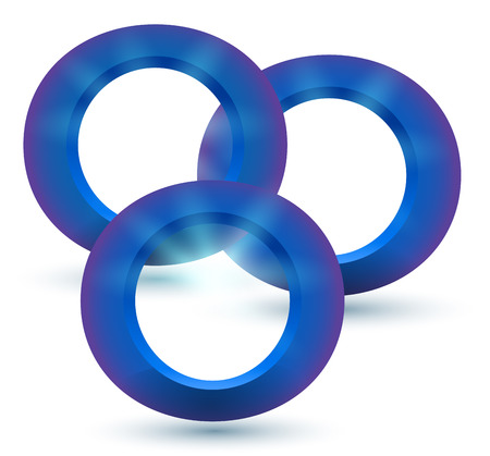Modern Design infographic style template on blue gradient background with numbered 3d ring. のイラスト素材