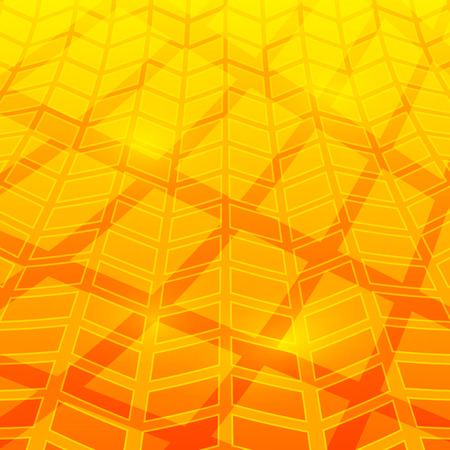 Colorful orange & yellow geometric light lines background. Vector illustrationのイラスト素材