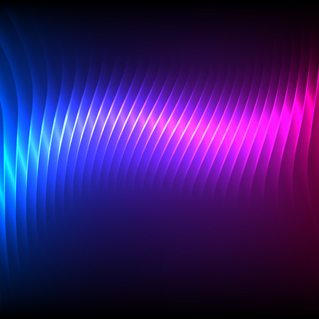 Modern design blue pink abstract background of bright glowing blur wave linesのイラスト素材