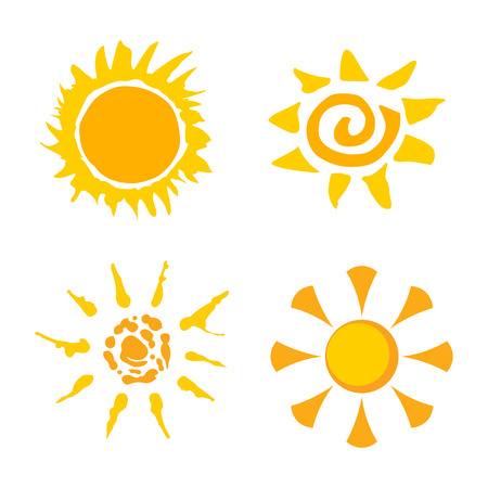 Vector collection of suns. Vector illustration EPS 10 for design website or flyer / presentation template / brochure layout page / cover book or magazine / advertising bookletのイラスト素材