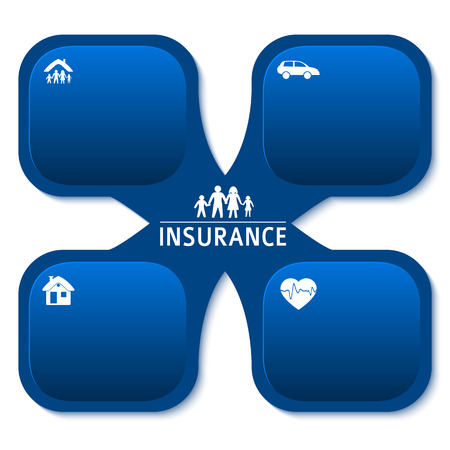 Insurance icons over blue background vector illustrationのイラスト素材