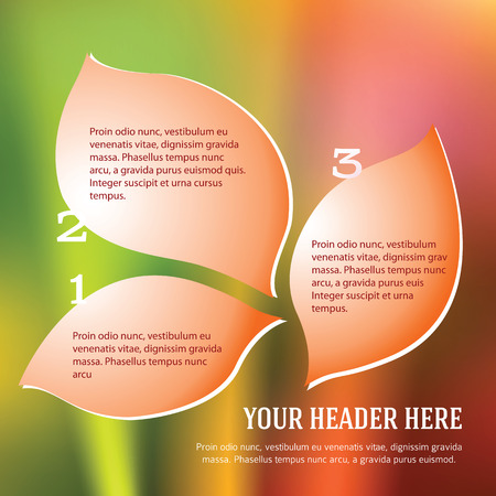 Modern Design style infographics template on blur floral background with copy space place for your text. Vector illustration EPS 10 for page layout catalog spa, wellness products flyerのイラスト素材