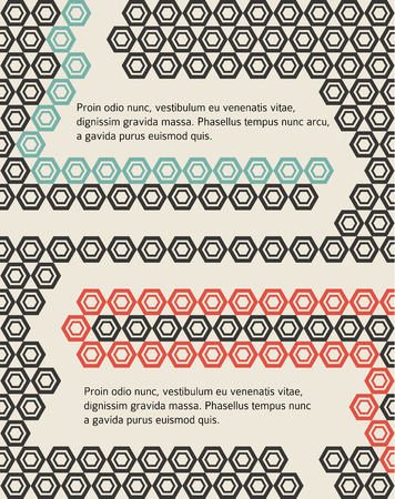 Modern Design geometric style template on vintage background with space place for your text. Vector illustration EPS 10 for page newsletter or cover book on psychology, the study of human relationsのイラスト素材