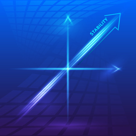 Insurance - Business Background / Vector illustration of financial chart, blue tones and blur effect, bright glowのイラスト素材