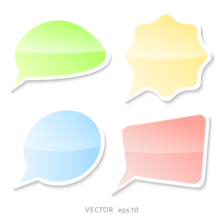Infographic design with set spring communication bubbles isolated on the white background. Vector abstract illustration Eps 10. Theme of summer, wellness, nature, healthy living, travel, fitnessのイラスト素材