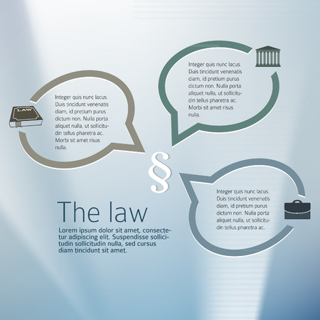Design elements background for Legal & law firm. Silver glow blur with sign legal law and bubble speak. Vector illustration eps 10.のイラスト素材