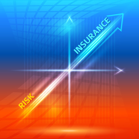 Vector insurance style infographic template: risk insurance, life insurance, business insurance. Can be used for design brochure cover background the insurance company, business service steps optionsのイラスト素材