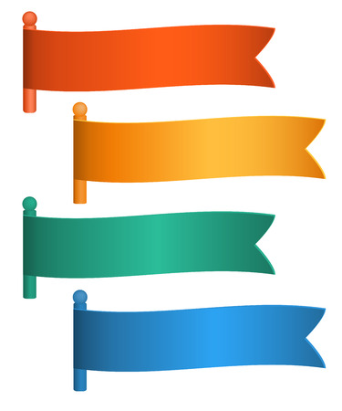 Flag Vintage Set, banners of retro ribbons - Isolated On White Background. のイラスト素材