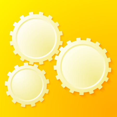 Industrial abstract design elements on yellow gradient background.    can use for business workflow layout, web banner template, booklet cover, page advertising brochure, presentation flyerのイラスト素材