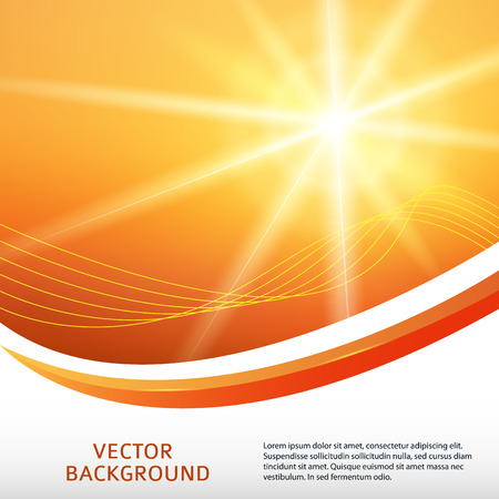 Summer yellow orange background with rays sun light burst. Hot with space for your message.  のイラスト素材