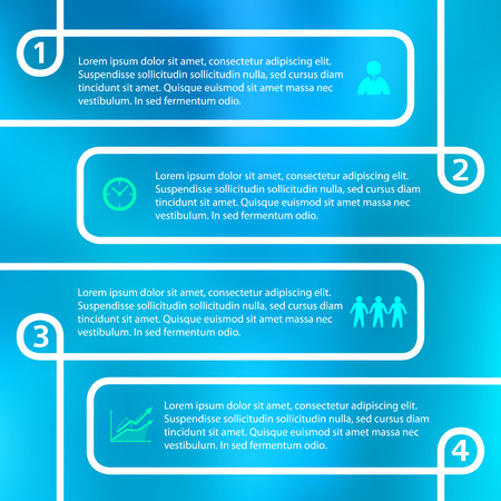 Modern style infographics design elements with lines & light blur on blue background. Abstract shape. のイラスト素材