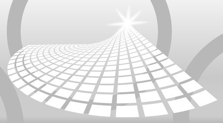 Business card blank template. Silver background with an elegant graphical fan reversal bulk rectangles with bright light rays from the sun. Vector illustration. Modern design layout pageのイラスト素材