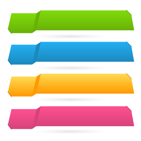 Design elements business presentation template - ribbon set banner horizontal. Vector illustration style infographics, web banners, charts and graphs and tables on white background.のイラスト素材