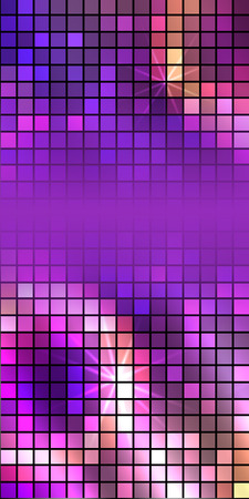 Advertising flyer party design elements. Purple background with elegant graphic mosaic bright light circles. Vector illustration  for template brochure, layout leaflet, cafe menu cardのイラスト素材