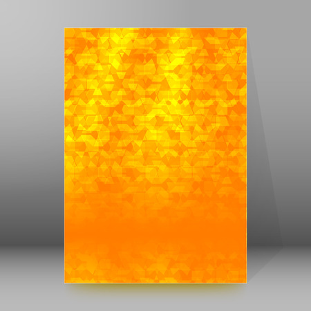 Orange abstract geometric mosaic background with place of text. のイラスト素材