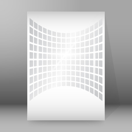 Modern geometrical grey background of bright glowing perspective with squares. のイラスト素材