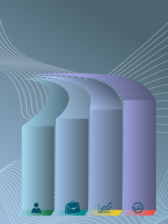 Modern Design style infographics template on steps up to success background with copy space place for your text. Vector illustration EPS 10 for page magazine, advertising brochure design elementsのイラスト素材