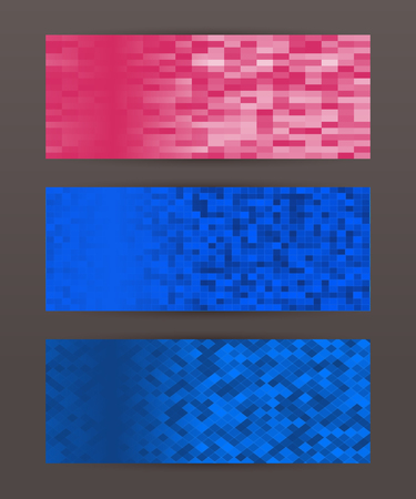 Design elements business presentation template. Set horizontal banners background, backdrop glow light effect. Vector illustration for web buttons templateのイラスト素材