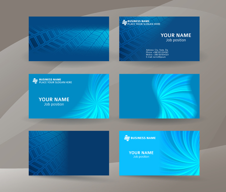Abstract professional and designer business card one sided template or clear and minimal visiting card set, name card blue background. Vector illustration EPS 10 for presentation slide bannersのイラスト素材