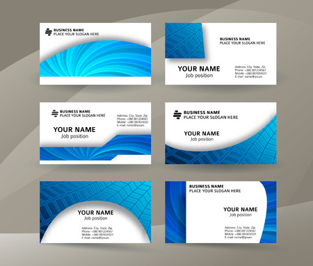 Abstract professional and designer business card one sided template or clear and minimal visiting card set, name card blue background. Vector illustration EPS 10 for presentation slide bannersのイラスト素材