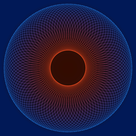 Circular Wireframe mesh logo element. Vector Illustration EPS10 digital background posters circles lines effect. Design pattern for promotion, business and marketing new product, cover page layoutのイラスト素材