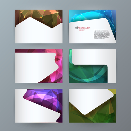 Business templates for multipurpose presentation slides. Easy editable vector layouts. Set of 6 design brochure flyer marketing and advertising, Annual report mockup graphic design EPS 10のイラスト素材