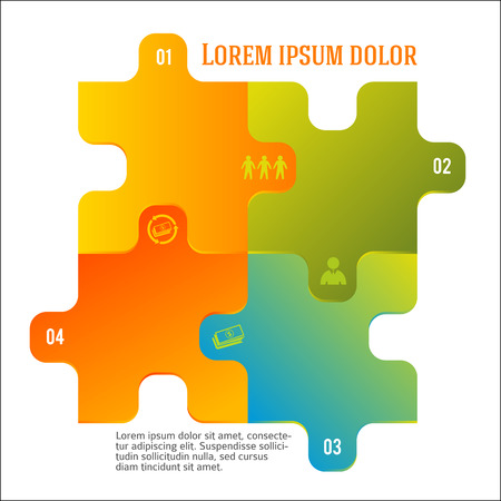 Puzzle style business presentation template.のイラスト素材