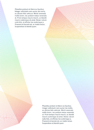 Design elements. Curved sharp corners many streak. Abstract vertical broken stripes on white background isolated. Creative band art. Vector illustration lines created using Blend Toolのイラスト素材
