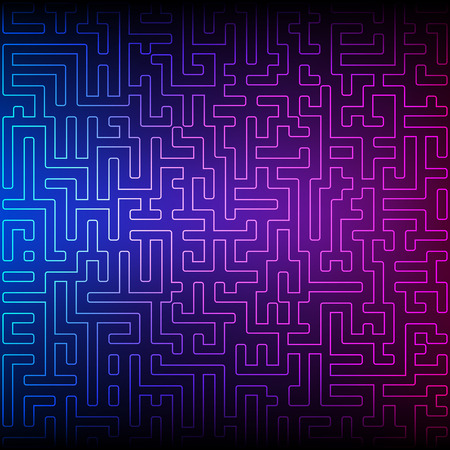 Design elements background with maze texture. Good cover for book on psychology, creative problem solving, logical thinking. Vector illustration glow light effect for template page presentationのイラスト素材