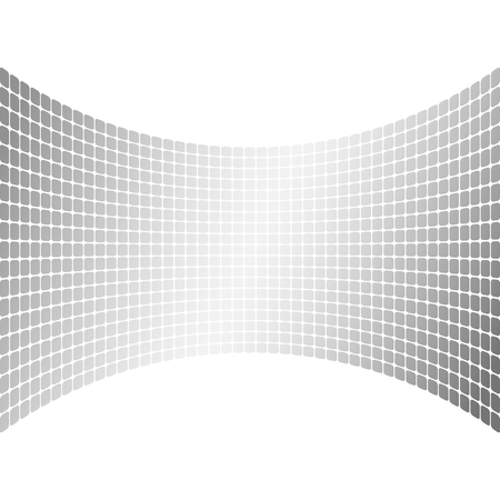 Modern geometrical grey halftone background of bright glowing perspective with squares. Gorgeous graphic image template white black tone. Abstract vector Illustration  for your business brochureのイラスト素材