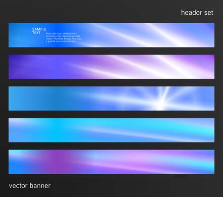 Set Design elements business presentation template. Vector illustration horizontal web banners background, backdrop abstract blurry form for web buttons template, web site page presentationのイラスト素材