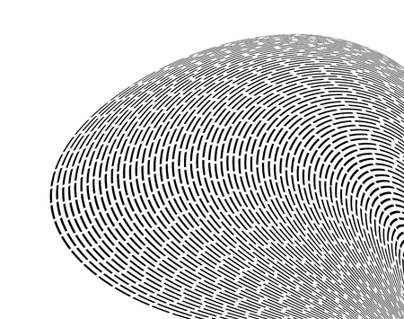 Design elements. Curved many streak. Abstract Circular Wireframe mesh logo element on white background isolated. Creative band art. Vector illustration. digital for promotion new productのイラスト素材