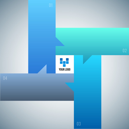 Design elements puzzle style background business presentation template vector illustration. For chart process service company, for industry infographic, banners, web page layout and report firm.のイラスト素材