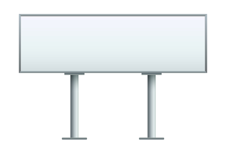 Billboard city Banner Stand on isolated clean backdrop Design template blank big board city display template for designers.のイラスト素材
