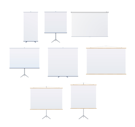Roll Up Banner Stand on isolated clean background. Design template blank pop up banner display template for designer.のイラスト素材